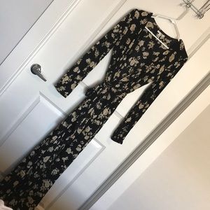 SOLD! Black & Tan Floral Amuse Society Maxi Dress